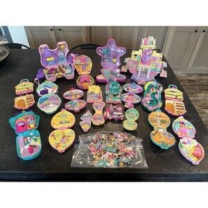 Vintage Bluebird Polly Pocket LOT Buildings / Figurines / Horses / Minis 1990s